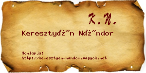 Keresztyén Nándor névjegykártya