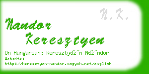 nandor keresztyen business card